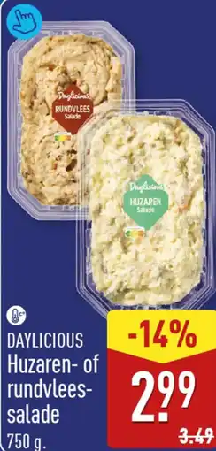 ALDI Daylicious Huzaren of Rundvlees Salade aanbieding