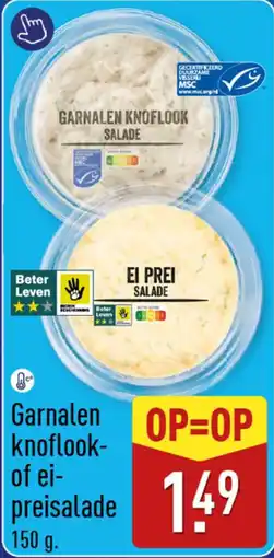 ALDI Garnalen Knoflook of ei Preisalade aanbieding