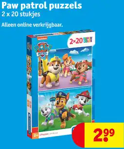 Kruidvat Paw patrol puzzels aanbieding