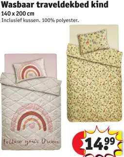 Kruidvat Wasbaar traveldekbed kind aanbieding