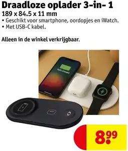 Kruidvat Draadloze oplader 3-in-1 aanbieding