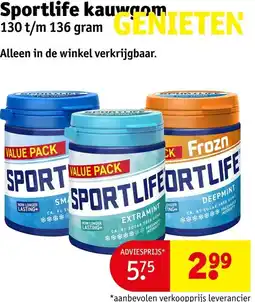 Kruidvat Sportlife kauwgom aanbieding