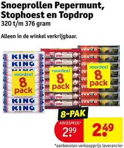 Kruidvat Snoeprollen Pepermunt, Stophoest en Topdrop aanbieding