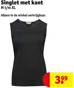 Kruidvat Singlet met kant aanbieding