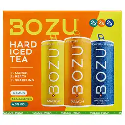PLUS BOZU Six-Pack Iced Tea Peach/Green/Mango aanbieding