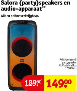 Kruidvat Salora party speakers en audio-apparaat aanbieding