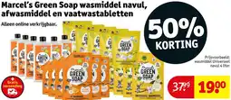 Kruidvat Marcel's Green Soap wasmiddel navul, afwasmiddel en vaatwastabletten aanbieding