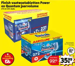 Kruidvat Finish vaatwastabletten Power en Quantum jaarvolume aanbieding