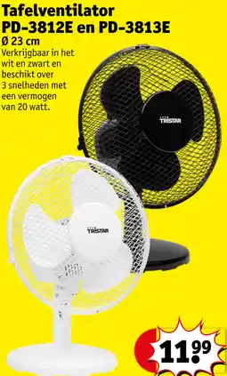 Kruidvat Tafelventilator PD-3812E en PD-3813E aanbieding