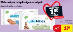 Kruidvat Waterwipes babydoekjes enkelpak aanbieding