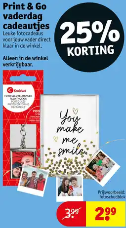 Kruidvat Print & Go vaderdag cadeautjes aanbieding
