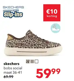 Scapino Skechers Bobs Social dames sneakers luipaardprint aanbieding