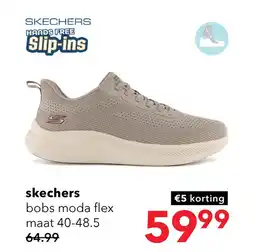 Scapino Skechers BOBS Moda Flex heren sneakers taupe aanbieding