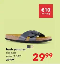 Scapino Hush Puppies dames bio slippers antraciet aanbieding