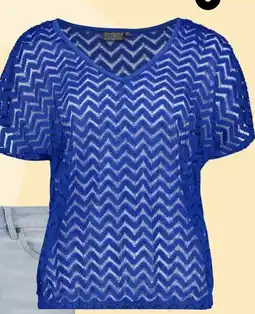 Scapino TwoDay dames T-shirt met golvend patroon blauw aanbieding
