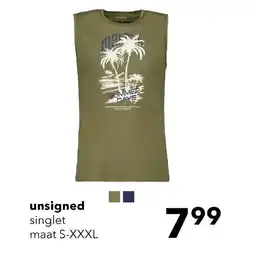 Scapino Unsigned heren singlet met opdruk groen aanbieding
