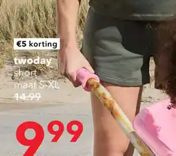 Scapino TwoDay dames sweatshort donkergroen aanbieding