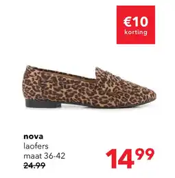 Scapino Nova dames loafers met panterprint bruin aanbieding