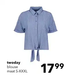 Scapino TwoDay dames blouse met korte mouwen en knoopdetail aanbieding
