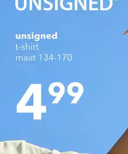 Scapino Unsigned jongens T-shirt met backprint lichtgeel aanbieding