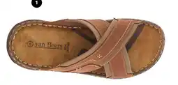 Scapino Van Beers leren slippers heren bruin aanbieding