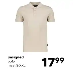 Scapino Unsigned heren polo beige aanbieding