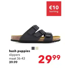 Scapino Hush Puppies dames bio slippers zwart aanbieding