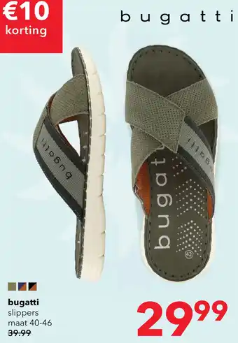 Bugatti leren heren slippers groen