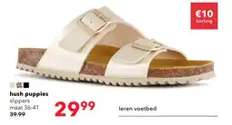 Scapino Hush Puppies dames bio slippers champagne goud aanbieding