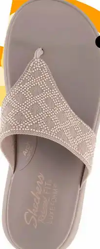 Scapino Skechers Relaxed Fit: Asana Luxe - Keep Dazzling teenslippers beige aanbieding