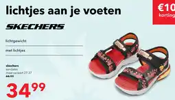 Scapino Skechers Mega-Splash 4K jongens sandalen zwart rood aanbieding