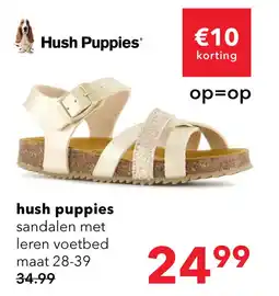 Scapino Hush Puppies meisjes bio sandalen goud glitter aanbieding