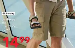 Scapino Unsigned heren cargo short beige aanbieding