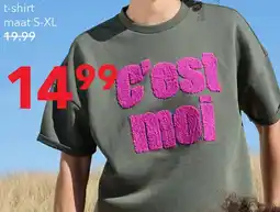 Scapino TwoDay dames sweat T-shirt met tekstopdruk groen aanbieding