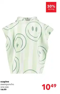 Scapino Smiley kinder zwemponcho met capuchon groen aanbieding