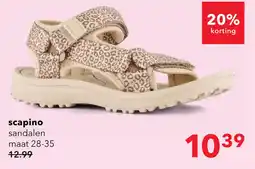 Scapino Scapino meisjes sandalen met panterprint beige aanbieding