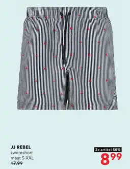Scapino JJ REBEL heren zwemshort gestreept blauw aanbieding