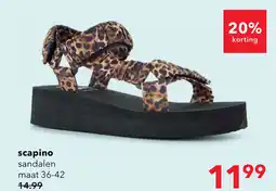 Scapino Dames sandalen met plateauzool en panterprint aanbieding