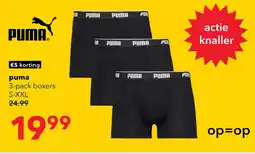 Scapino Puma heren boxershorts zwart 3-pack aanbieding