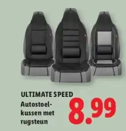 Lidl ULTIMATE SPEED Autostoel- kussen met rugsteun aanbieding