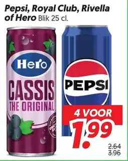 Dekamarkt Pepsi, Royal Club, Rivella of Hero aanbieding