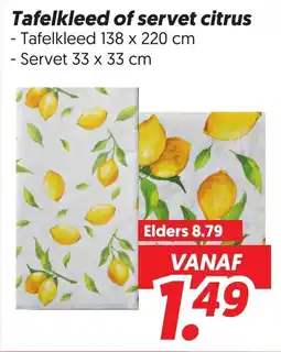 Dekamarkt Tafelkleed of servet citrus aanbieding