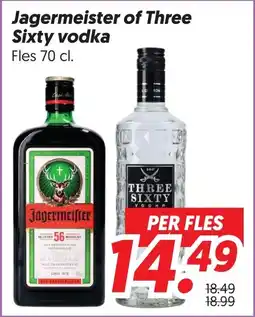Dekamarkt Jagermeister of Three Sixty vodka aanbieding