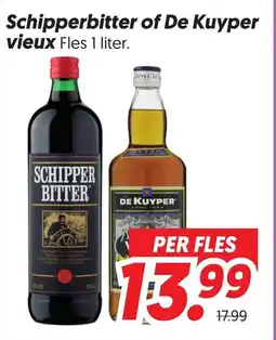 Dekamarkt Schipperbitter of De Kuyper vieux aanbieding