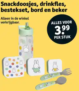 Kruidvat Snackdoosjes, drinkfles, bestekset, bord en beker aanbieding