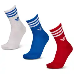 Foot Locker Adidas Mid Cut Crew 3 Pack Sokken Unisex - Rood - Maat 40-42 aanbieding