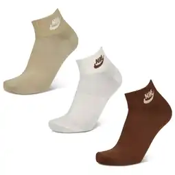 Foot Locker Nike Everyday Cushioned Ankle 3 Pack Sokken Unisex - Beige - Maat 38 - 42 aanbieding