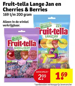 Kruidvat Fruit-tella Lange Jan en Cherries & Berries aanbieding