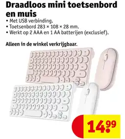 Kruidvat Draadloos mini toetsenbord en muis aanbieding