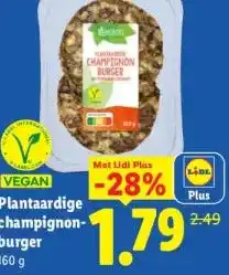 Lidl Plantaardige champignon- burger aanbieding